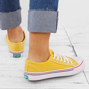 Plain  Flat  Criss Cross  Round Toe  Casual Sneakers