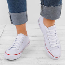 Load image into Gallery viewer, Plain  Flat  Criss Cross  Round Toe  Casual Sneakers