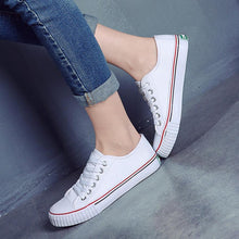 Load image into Gallery viewer, Plain  Flat  Criss Cross  Round Toe  Casual Sneakers