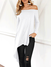 Load image into Gallery viewer, Sexy Off-The-Shoulder Collar With Irregular Hem T-Shirts