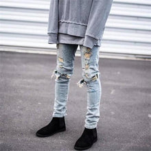 Load image into Gallery viewer, Youth Casual Cool Loose Solid Color Hole Denim Pants