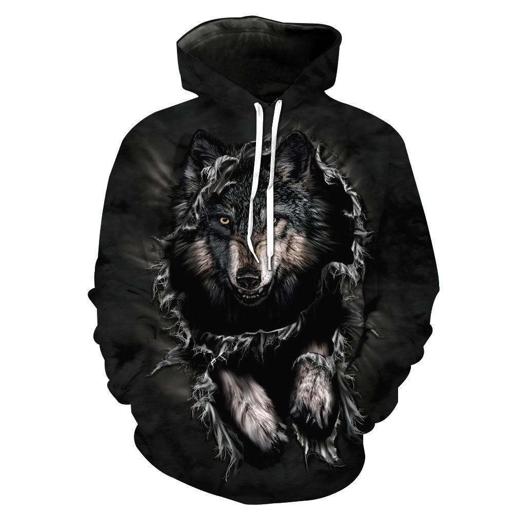 Wild Wolf Pattern Hoodie