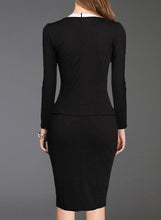 Load image into Gallery viewer, Shawl Collar  Single Breasted  Decorative Button  Colouring Bodycon Dress