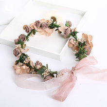 Load image into Gallery viewer, Maternity Flower Crown Wreath Brown Headband For Photography