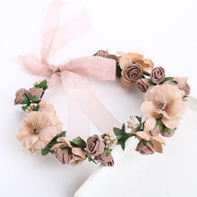 Load image into Gallery viewer, Maternity Flower Crown Wreath Brown Headband For Photography