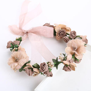 Maternity Flower Crown Wreath Brown Headband For Photography