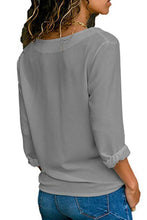 Load image into Gallery viewer, V Neck  Single Breasted  Plain  Blouses