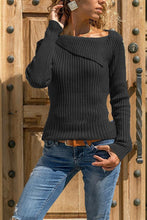 Load image into Gallery viewer, Asymmetric Neck  Plain Sweaters