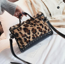 Load image into Gallery viewer, Leopard Print Plush Versatile Handbag With Single Shoulder Messenger Bag