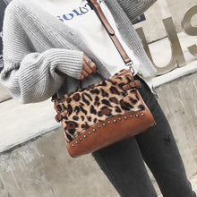 Load image into Gallery viewer, Leopard Print Plush Versatile Handbag With Single Shoulder Messenger Bag