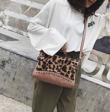 Load image into Gallery viewer, Leopard Print Plush Versatile Handbag With Single Shoulder Messenger Bag