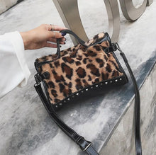 Load image into Gallery viewer, Leopard Print Plush Versatile Handbag With Single Shoulder Messenger Bag