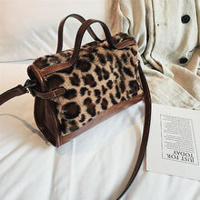 Load image into Gallery viewer, Leopard Print Plush Versatile Handbag With Single Shoulder Messenger Bag