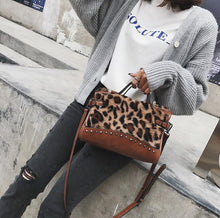 Load image into Gallery viewer, Leopard Print Plush Versatile Handbag With Single Shoulder Messenger Bag