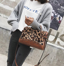 Load image into Gallery viewer, Leopard Print Plush Versatile Handbag With Single Shoulder Messenger Bag