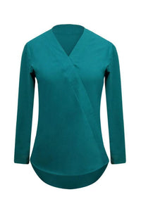 V Neck  Plain  Blouses