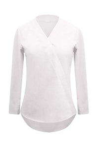 V Neck  Plain  Blouses