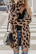 Load image into Gallery viewer, Collarless  Flap Pocket  Leopard Printed Cardigans