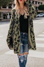 Load image into Gallery viewer, Collarless  Flap Pocket  Leopard Printed Cardigans