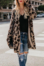 Load image into Gallery viewer, Collarless  Flap Pocket  Leopard Printed Cardigans