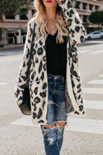 Load image into Gallery viewer, Collarless  Flap Pocket  Leopard Printed Cardigans