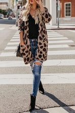 Load image into Gallery viewer, Collarless  Flap Pocket  Leopard Printed Cardigans