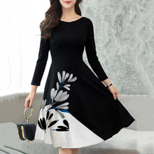 Load image into Gallery viewer, Round Neck Bust Darts Floral Skater Dress