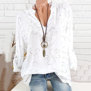 V Neck  Loose Fitting  Print Blouses