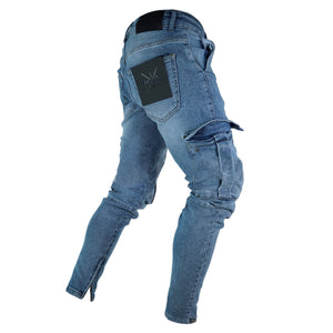 Casual Street Style Cool Hole Jeans Packets Pants