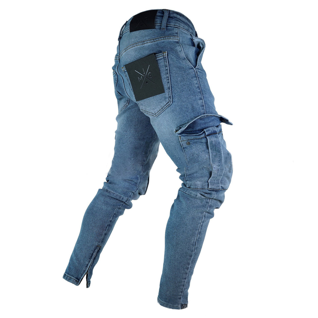 Casual Street Style Cool Hole Jeans Packets Pants