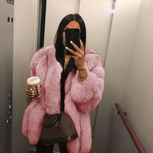 Fashion Faux Fur Long Sleeve Coats