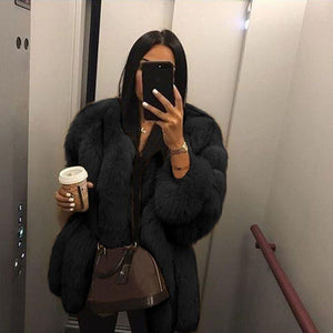 Fashion Faux Fur Long Sleeve Coats