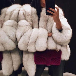 Fashion Faux Fur Long Sleeve Coats