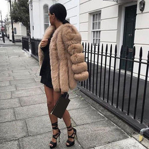 Fashion Faux Fur Long Sleeve Coats