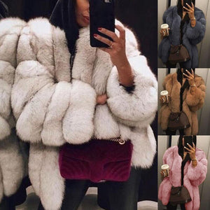 Fashion Faux Fur Long Sleeve Coats