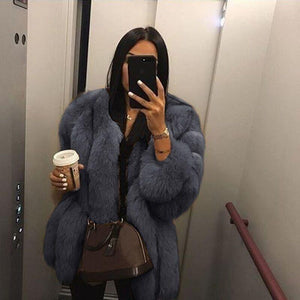 Fashion Faux Fur Long Sleeve Coats