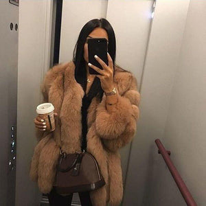 Fashion Faux Fur Long Sleeve Coats