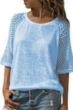 Load image into Gallery viewer, Lace Stitching Round Neck Cropped T-Shirt