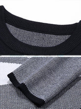 Load image into Gallery viewer, Round Neck  Patchwork  Color Block Knit Pullover