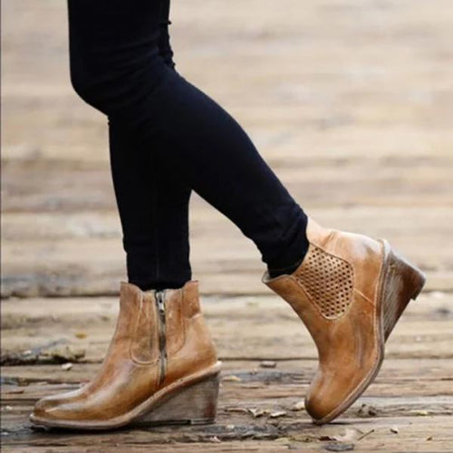 Stylish Fall Middle Heel Hollow-Carved Women Boots