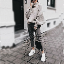 Load image into Gallery viewer, Chic Casual High Collar Long Sleeves Loosen Knitting Sweater