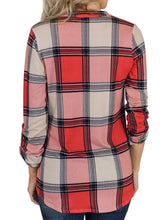 Load image into Gallery viewer, V Neck  Loose Fitting  Checkered Blouses