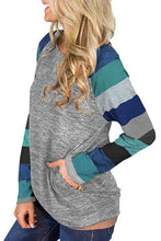 Load image into Gallery viewer, Round Neck  Patchwork Striped T-Shirts
