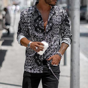 Fashion Printed Stand Collar Shirts