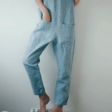 Load image into Gallery viewer, Cotton And Linen Vacation Casual Jumpsuit