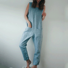 Load image into Gallery viewer, Cotton And Linen Vacation Casual Jumpsuit