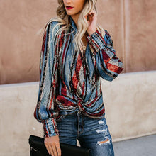 Load image into Gallery viewer, Fashion V Neck Loose Striped Sequins Shirt