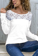 Load image into Gallery viewer, Round Neck  Lace Patchwork T-Shirts