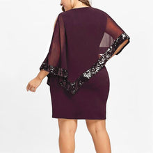 Load image into Gallery viewer, Plus Size Irregular Sequins Splicing Casual Dresses