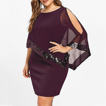 Load image into Gallery viewer, Plus Size Irregular Sequins Splicing Casual Dresses